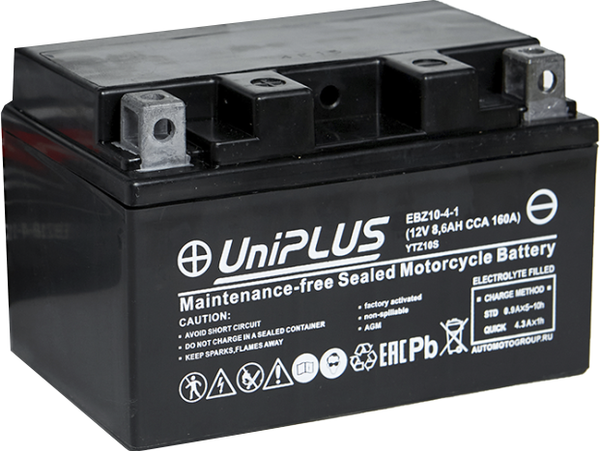 Мотоаккумулятор UniPLUS HP (1) 150A YTZ10S-BS / EBZ10-4-1 - фото
