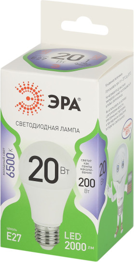 Лампа ЭРА LED А60-20W-865-Е27 GL 6500К Green / Б0067102