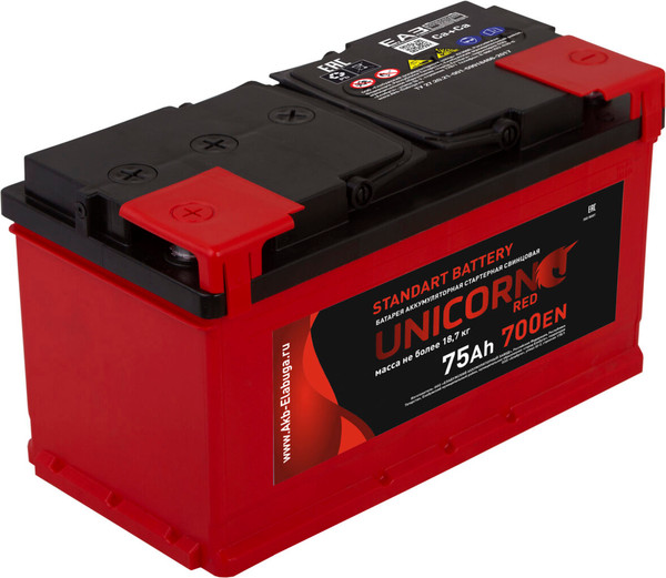 Автомобильный аккумулятор UnicorN RED (0) 710A L3 / 6CT-75 - фото