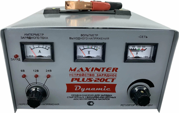 Зарядное устройство для аккумулятора Maxinter PLUS-20CT трансформаторное 6/12/24V 1 - 20A WET / EFB - фото