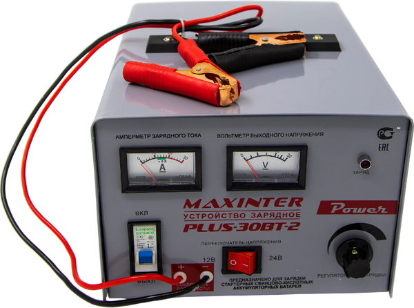Зарядное устройство для аккумулятора Maxinter PLUS-30BT-2 трансформаторное 12/24V 1 - 30A WET / EFB - фото