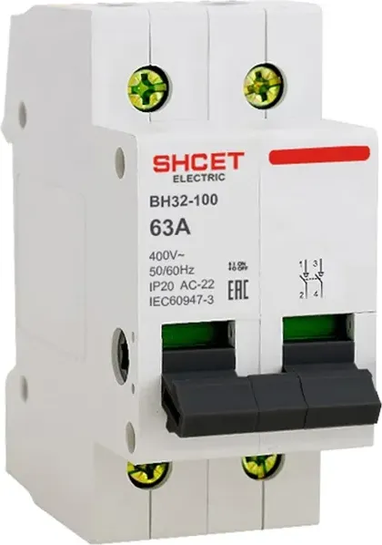 Выключатель нагрузки SHCET ВН32-100 2Р 16А / S0000332 - фото