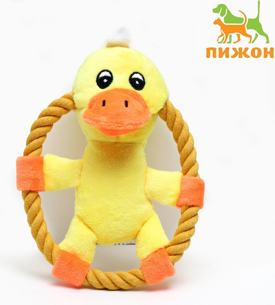 Игрушка для собак Sima-Land Цыпленок в кольце / 7112297 - фото