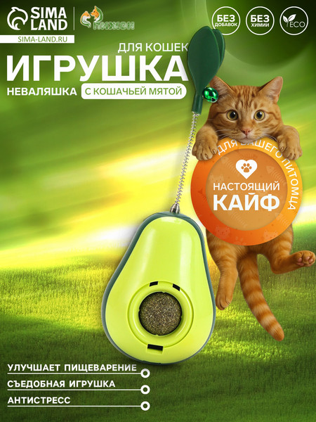 Игрушка для кошек Sima-Land Авокадо / 10800522 - фото