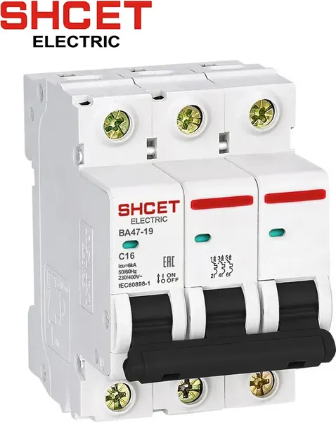 Выключатель автоматический SHCET ВА 47-19 3Р 3А 6kA хар.B / S0000155 - фото