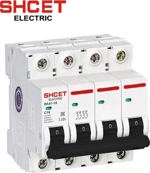 Выключатель автоматический SHCET ВА 47-19 4Р 63А 6kA хар.С / S0000200 - фото
