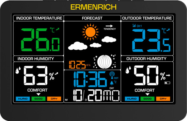 Метеостанция цифровая Ermenrich Report WR60 / 86037 - фото