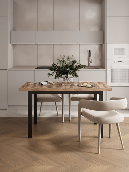 Обеденный стол Senira Велес 120x75 (береза сандал/опора черный)