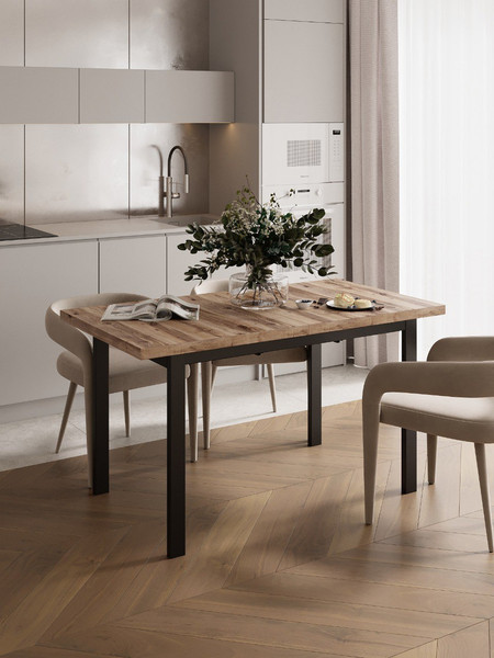 Обеденный стол Senira Велес 120x75 (береза сандал/опора черный)