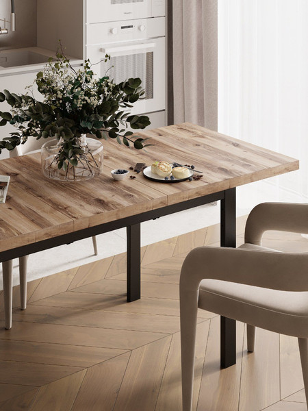 Обеденный стол Senira Велес 120x75 (береза сандал/опора черный)