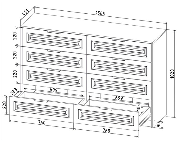 Комод Интерлиния Концепт КТ-К157 Деко