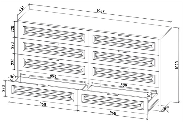 Комод Интерлиния Концепт КТ-К197 Деко