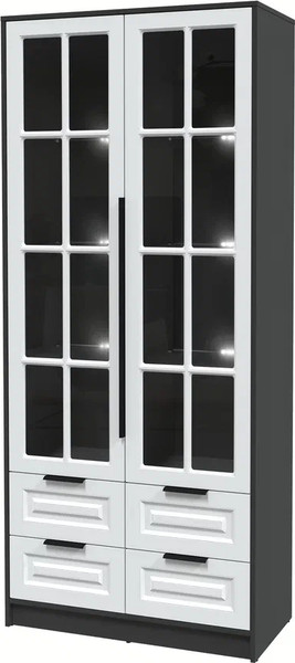 Шкаф с витриной Интерлиния Концепт КТ-ШВ2 с подсветкой Деко - фото