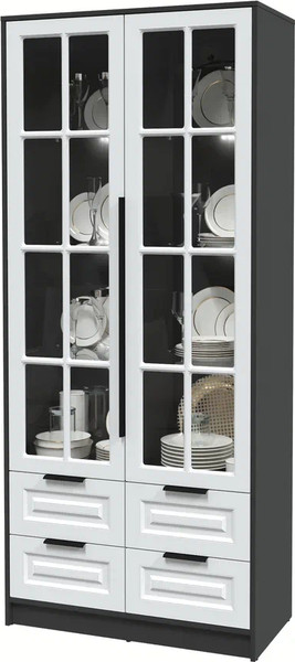 Шкаф с витриной Интерлиния Концепт КТ-ШВ2 с подсветкой Деко