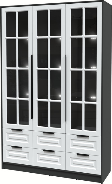 Шкаф с витриной Интерлиния Концепт КТ-ШВ3 с подсветкой Деко - фото