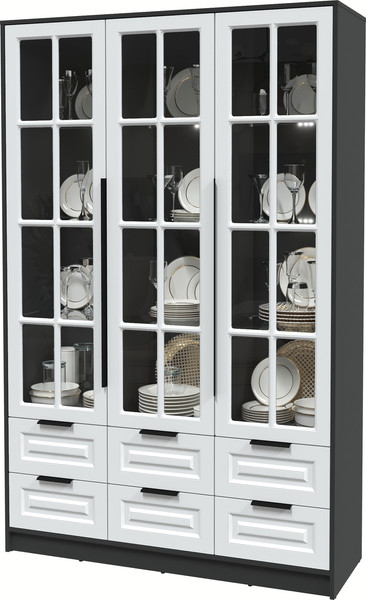 Шкаф с витриной Интерлиния Концепт КТ-ШВ3 с подсветкой Деко