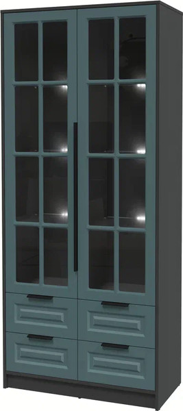 Шкаф с витриной Интерлиния Концепт КТ-ШВ2 с подсветкой Деко - фото