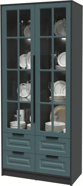 Шкаф с витриной Интерлиния Концепт КТ-ШВ2 с подсветкой Деко