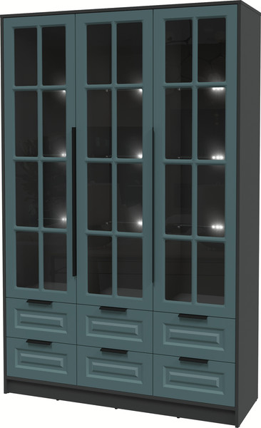 Шкаф с витриной Интерлиния Концепт КТ-ШВ3 с подсветкой Деко - фото