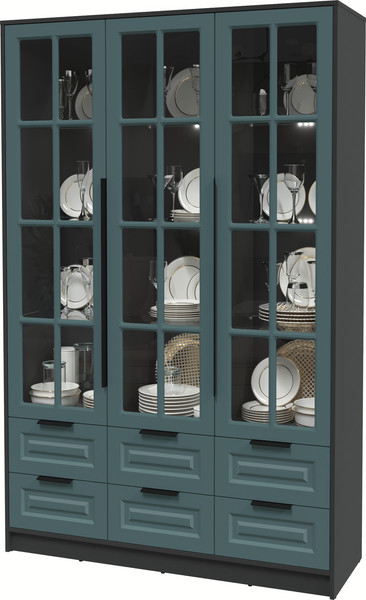 Шкаф с витриной Интерлиния Концепт КТ-ШВ3 с подсветкой Деко