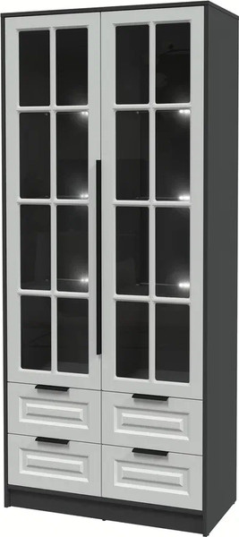 Шкаф с витриной Интерлиния Концепт КТ-ШВ2 с подсветкой Деко - фото