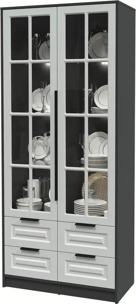 Шкаф с витриной Интерлиния Концепт КТ-ШВ2 с подсветкой Деко