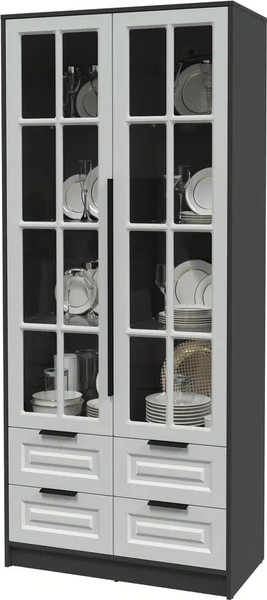 Шкаф с витриной Интерлиния Концепт КТ-ШВ2 Деко