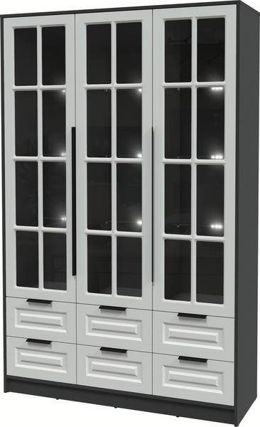 Шкаф с витриной Интерлиния Концепт КТ-ШВ3 с подсветкой Деко - фото