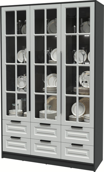 Шкаф с витриной Интерлиния Концепт КТ-ШВ3 с подсветкой Деко