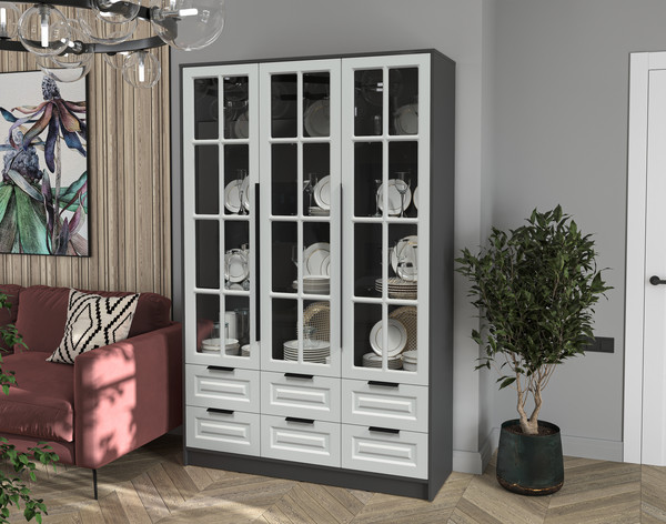 Шкаф с витриной Интерлиния Концепт КТ-ШВ3 Деко