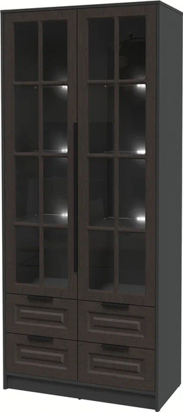 Шкаф с витриной Интерлиния Концепт КТ-ШВ2 с подсветкой Деко - фото