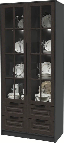 Шкаф с витриной Интерлиния Концепт КТ-ШВ2 с подсветкой Деко