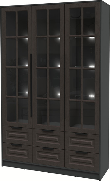Шкаф с витриной Интерлиния Концепт КТ-ШВ3 с подсветкой Деко - фото