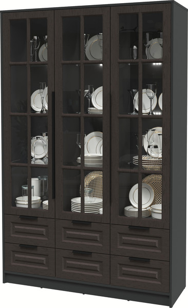 Шкаф с витриной Интерлиния Концепт КТ-ШВ3 с подсветкой Деко