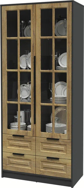 Шкаф с витриной Интерлиния Концепт КТ-ШВ2 Деко