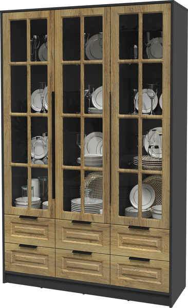 Шкаф с витриной Интерлиния Концепт КТ-ШВ3 Деко