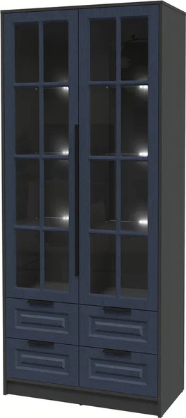 Шкаф с витриной Интерлиния Концепт КТ-ШВ2 с подсветкой Деко - фото