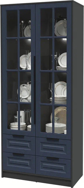 Шкаф с витриной Интерлиния Концепт КТ-ШВ2 с подсветкой Деко