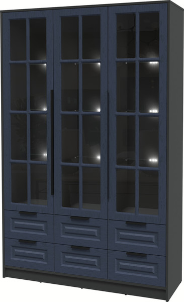 Шкаф с витриной Интерлиния Концепт КТ-ШВ3 с подсветкой Деко - фото