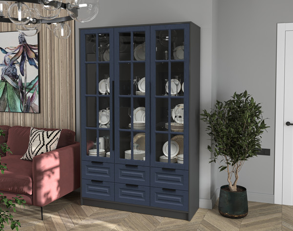 Шкаф с витриной Интерлиния Концепт КТ-ШВ3 Деко