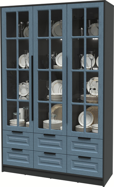 Шкаф с витриной Интерлиния Концепт КТ-ШВ3 с подсветкой Деко