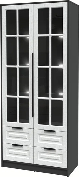 Шкаф с витриной Интерлиния Концепт КТ-ШВ2 с подсветкой Деко - фото