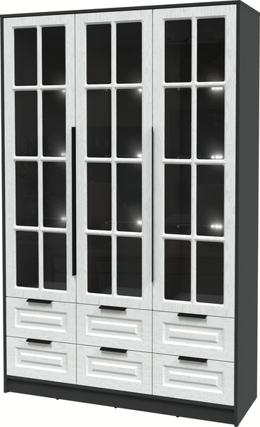 Шкаф с витриной Интерлиния Концепт КТ-ШВ3 с подсветкой Деко - фото