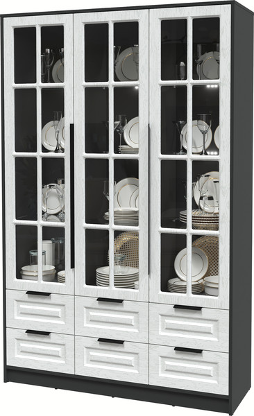 Шкаф с витриной Интерлиния Концепт КТ-ШВ3 с подсветкой Деко