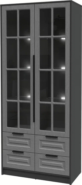 Шкаф с витриной Интерлиния Концепт КТ-ШВ2 с подсветкой Деко - фото