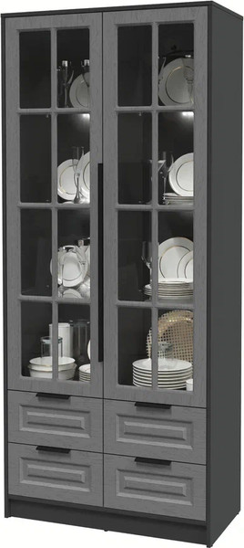 Шкаф с витриной Интерлиния Концепт КТ-ШВ2 с подсветкой Деко