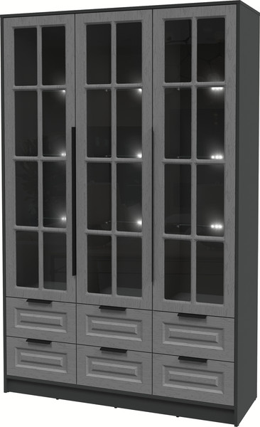 Шкаф с витриной Интерлиния Концепт КТ-ШВ3 с подсветкой Деко - фото