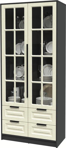 Шкаф с витриной Интерлиния Концепт КТ-ШВ2 Деко