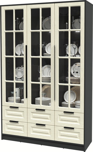 Шкаф с витриной Интерлиния Концепт КТ-ШВ3 с подсветкой Деко