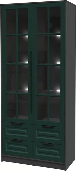 Шкаф с витриной Интерлиния Концепт КТ-ШВ2 с подсветкой Деко - фото